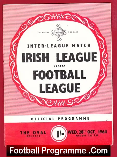 Ireland Football League v English League 1964 – The Oval Belfast