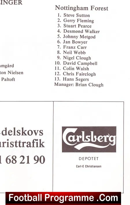 KB v Nottingham Forest 1986 - Friendly Match Sweden