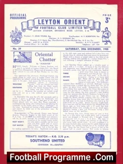 Leyton Orient v Southend United 1955 - football programme