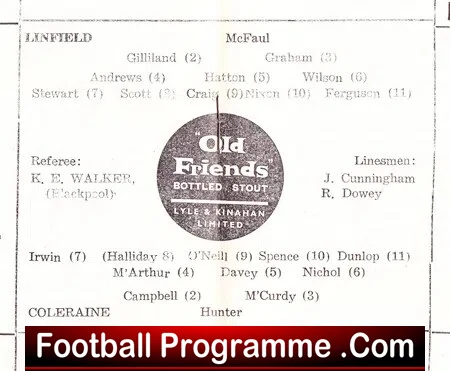 Linfield v Coleraine 1963