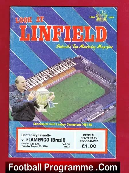 Linfield v Flamengo 1986 - Brazil Team in Northern Ireland