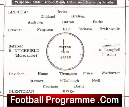 Linfield v Glentoran 1962 - Ireland