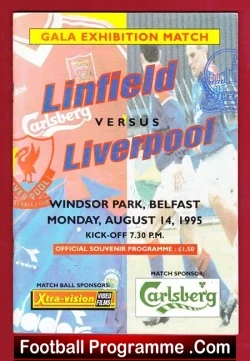 Linfield v Liverpool 1995 - Gala Exhibition Match Ireland - football programme