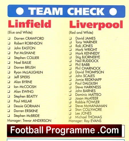 Linfield v Liverpool 1996 - Gala Exhibition Match Ireland
