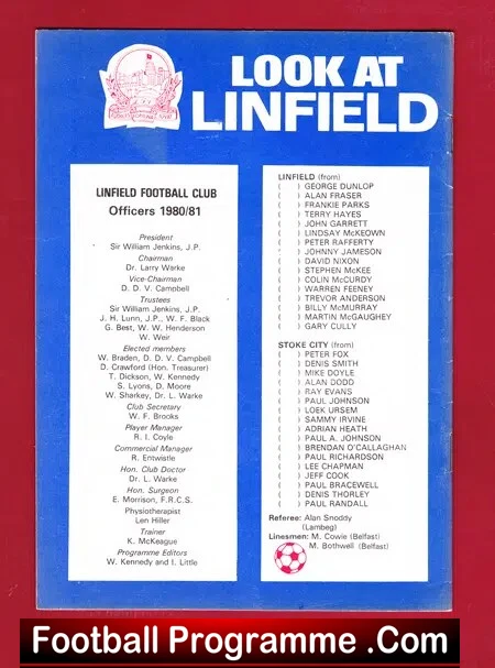 Linfield v Stoke City 1980 - Pre Season Friendly Match