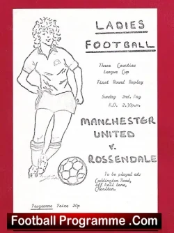 Manchester United Ladies v Rossendale 1982 - Man Utd Women - football programme