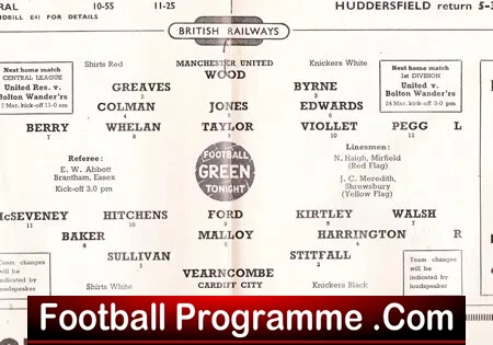 Manchester United v Cardiff City 1956