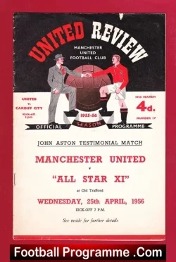Manchester United v Cardiff City 1956 - football programme