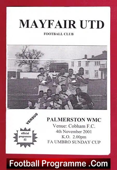 Mayfair United v Palmerston WMC 2001 – Sunday Cup