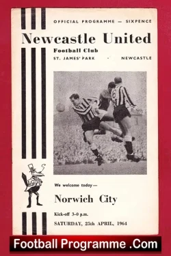 Newcastle United v Norwich City 1964 - football programme