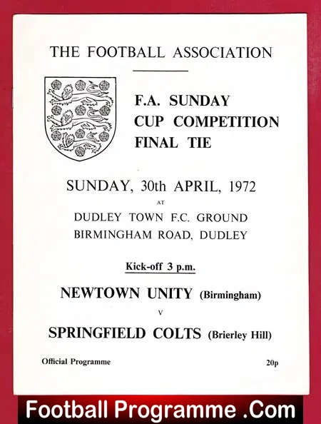 Newtown Unity v Springfield Colts 1972 – Sunday Cup Final Dudley