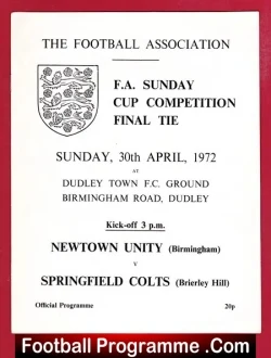 Newtown Unity v Springfield Colts 1972 – Sunday Cup Final Dudley