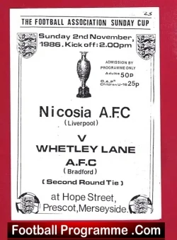 Nicosia v Whetley Lane 1986 – Sunday Cup