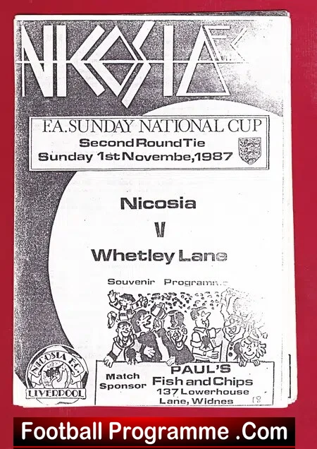 Nicosia v Whetley Lane 1987 – Sunday Cup