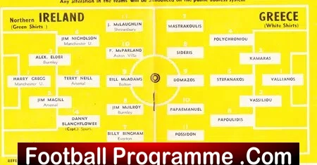 Northern Ireland v Greece 1961 - World Cup Match Belfast