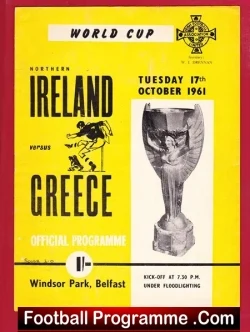 Northern Ireland v Greece 1961 – World Cup Match Belfast