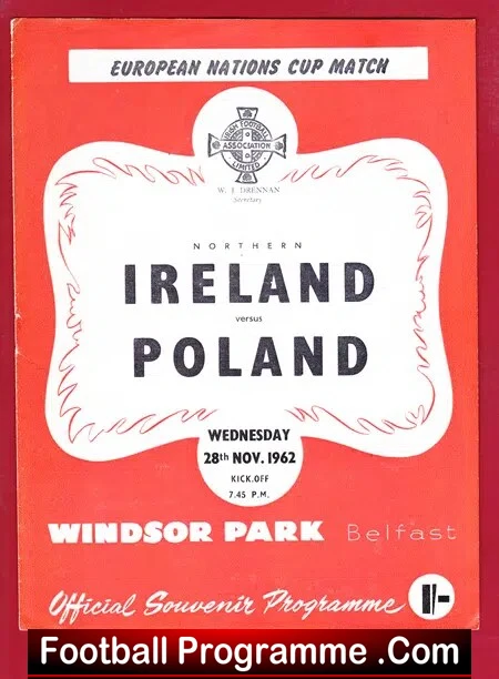 Northern Ireland v Poland 1962 – Windsor Park Belfast