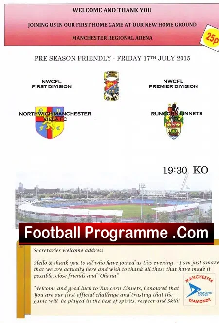 Northwich Manchester Villa v Runcorn Linnets 2015 – First Match