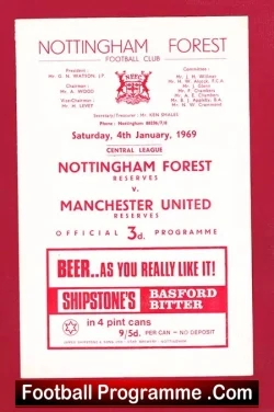 Nottingham Forest v Manchester United 1969 – Reserves Match