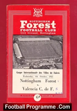 Nottingham Forest v Valencia 1961 – Inter Cities Fairs Cup