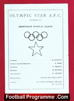 Olympic Star v Saints 1970s ? - sport programme