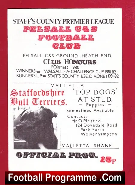 Pelsall CS v Bilston Town 1980s – Heath End Ground