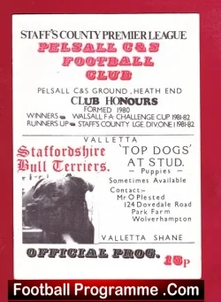 Pelsall CS v Bilston Town 1980s – Heath End Ground