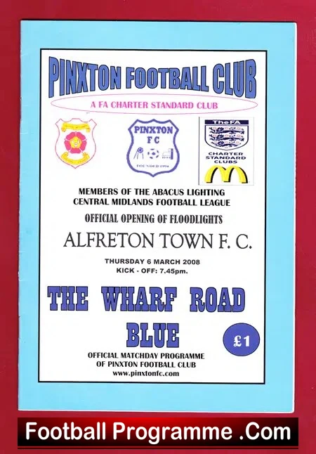 Pinxton v Alfreton Town 2008 – Opening Of New Floodlights