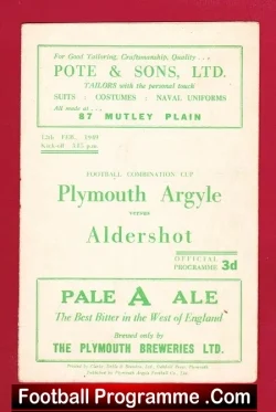 Plymouth Argyle v Aldershot 1949