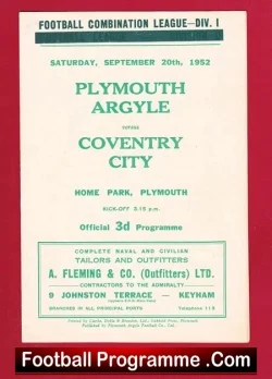 Plymouth Argyle v Coventry City 1952