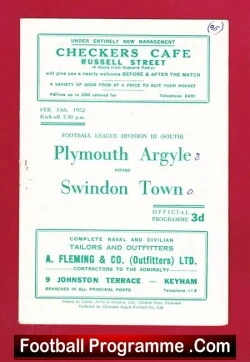 Plymouth Argyle v Swindon Town 1952