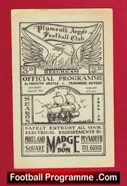 Plymouth Argyle v Tranmere Rovers 1958