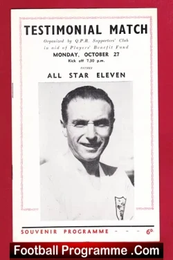 Queens Park Rangers Supporters Club Testimonial Benefit Match - football programme