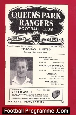 Queens Park Rangers v Torquay United 1953 – QPR 1950s Programmes