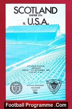 Scotland v America 1978 – Under 21 at Aberdeen – USA Team