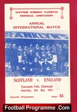 Scotland v England 1954 - Tynecastle Park Edinburgh - football programme