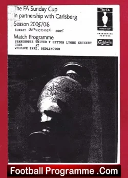 Shankhouse United v Hetton Lyon Cricket 2005 - Sunday Cup - cricket programme