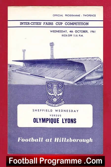 Sheffield Wednesday v Olympique Lyons 1961 - Fairs Cup