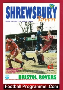 Shrewsbury Town v Bristol Rovers 1996 - Southern Cup Final - football programme