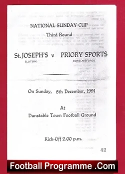 St Josephs v Priory Sports 1991 – Sunday Cup