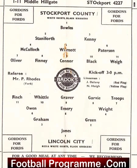 Stockport County v Lincoln City 1952