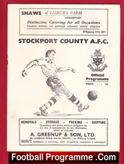 Stockport County v Lincoln City 1952 - football programme