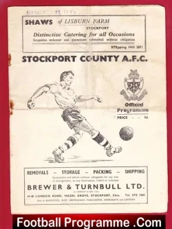 Stockport County v Southport 1953 - football programme