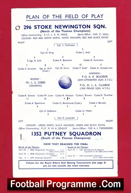 Stoke Newington Squadron v Putney Squadron 1944 - at Dulwich