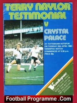 Terry Naylor Testimonial Benefit Match Tottenham 1980 – SIGNED