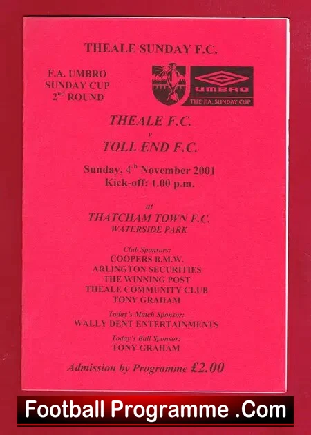 Theale v Toll End 2001 – Sunday Cup
