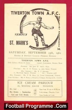 Tiverton Town v St Marks 1962 – Exeter District League