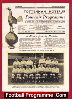 Tottenham Hotspur v Grimsby Town 1950 – to clear