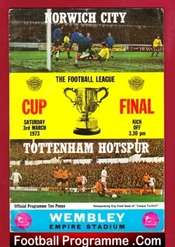 Tottenham Hotspur v Norwich City 1973 - League Cup Final - football programme