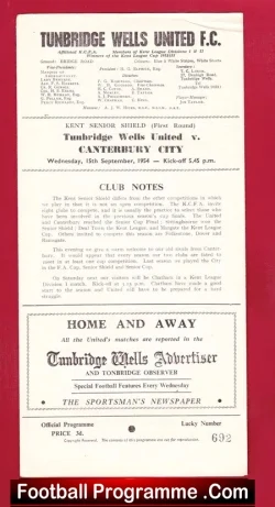 Tunbridge Wells United v Canterbury City 1954